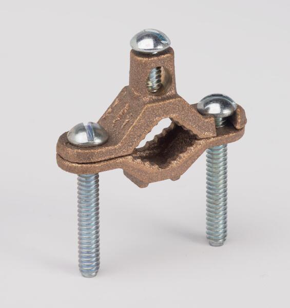 MBGCBB121 DIRECT BURIAL GROUND CLAMP FOR BARE WIRE - FITS PIPE SIZE 1/2"-1"