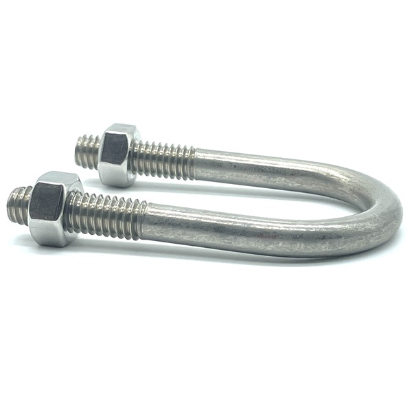 2UB316SS-10 U BOLT 316 STAINLESS STEEL - FOR 2" PIPE - CONTAINS 2 HEX NUTS PER BOLT - MADE IN USA