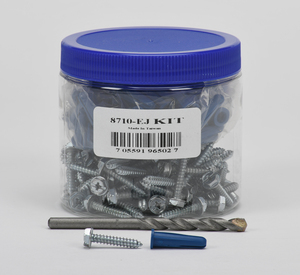ANCHOR KIT - 8 X 1 HEX HEAD SLOT PLASTIC ANCHOR KIT (100 SCREWS & ANCHORS)